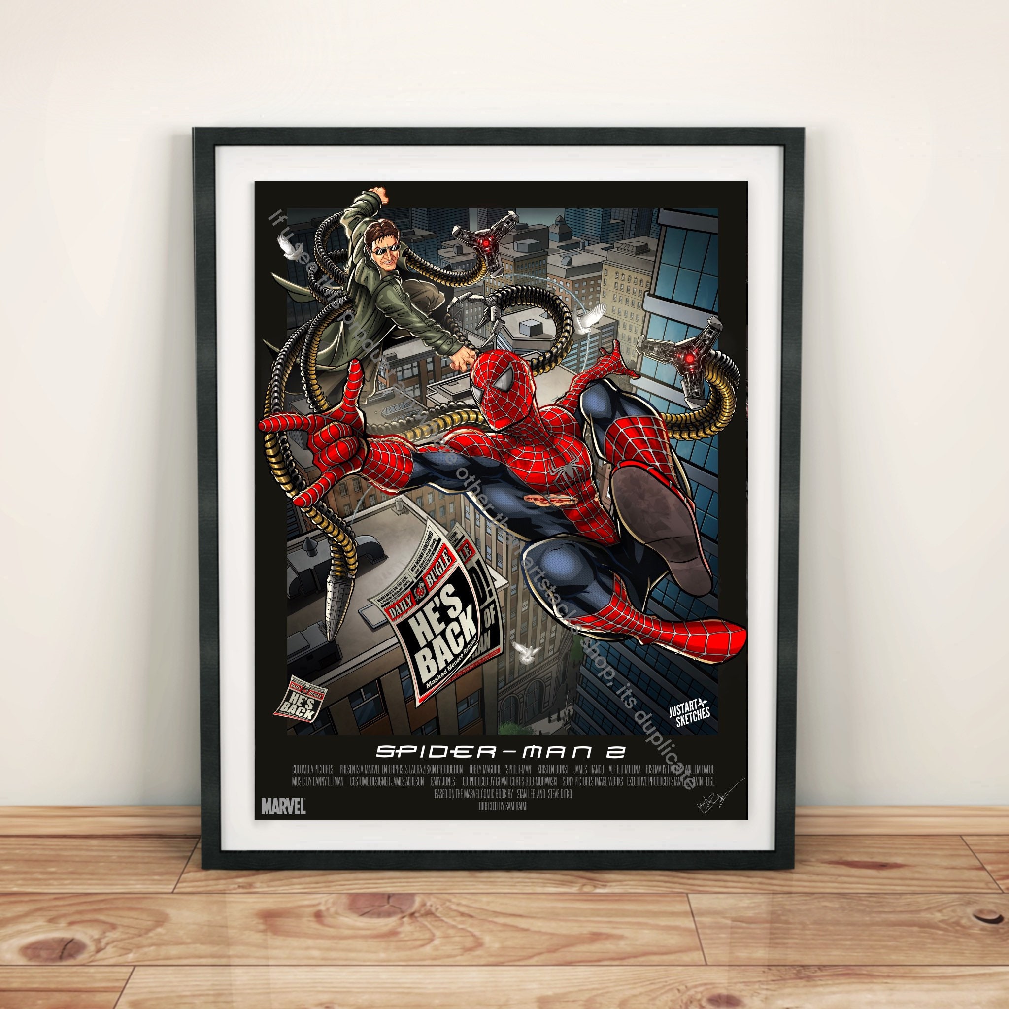 Spider-man 2 Movie Poster: Sam Raimi Superhero Print - Etsy