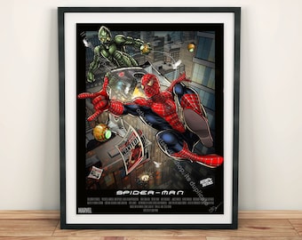 Sam Raimi Spider-Man Movie Poster Print: Superhero Wall Art