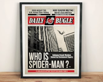 Spider-Man Newspaper Print: Sam Raimi Movie Poster