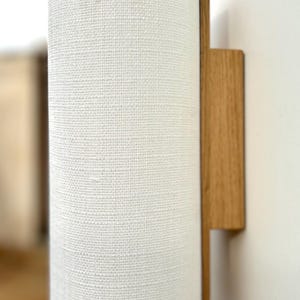 Japandi Plug in Wall Sconce . Wooden Linen Shade Lamp. USA Duties Paid. image 2