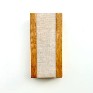 Handmade Wall Lamp. Natural Oak and Fabric. Rustic and Elegant Design.  Warm Ambient Lighting | Unique Home Décor and Artisan Craftsmanship