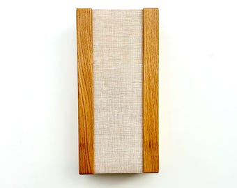 Handmade Wall Lamp. Natural Oak and Fabric. Rustic and Elegant Design.  Warm Ambient Lighting | Unique Home Décor and Artisan Craftsmanship