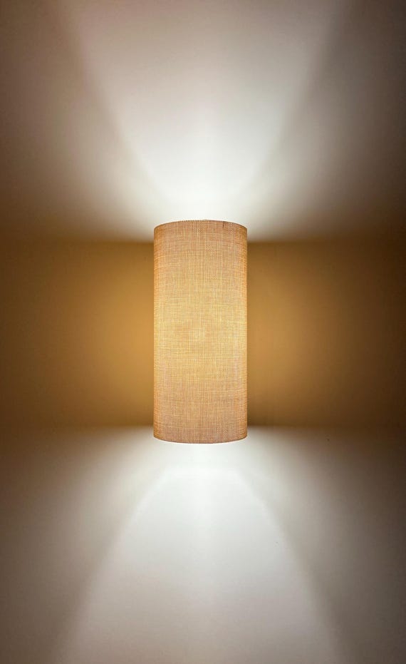 Battery Wall Sconce Rechargeable Wall Sconce, , Handmade linen Wall Light, Wireless Japandi Lamp, Duties Paid USA