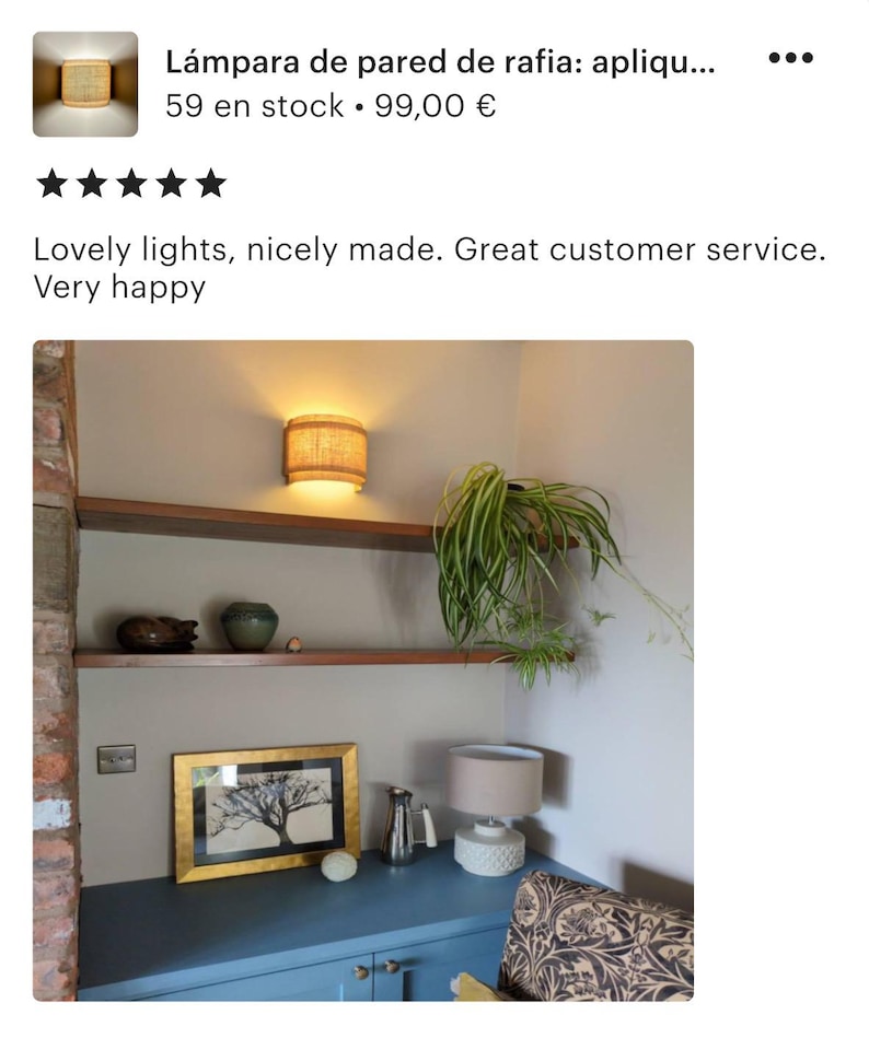 Rustic Wood Wall Sconce, Burlap Double Shade, Boho Japandi Lamp. taxes paid to the USA image 12