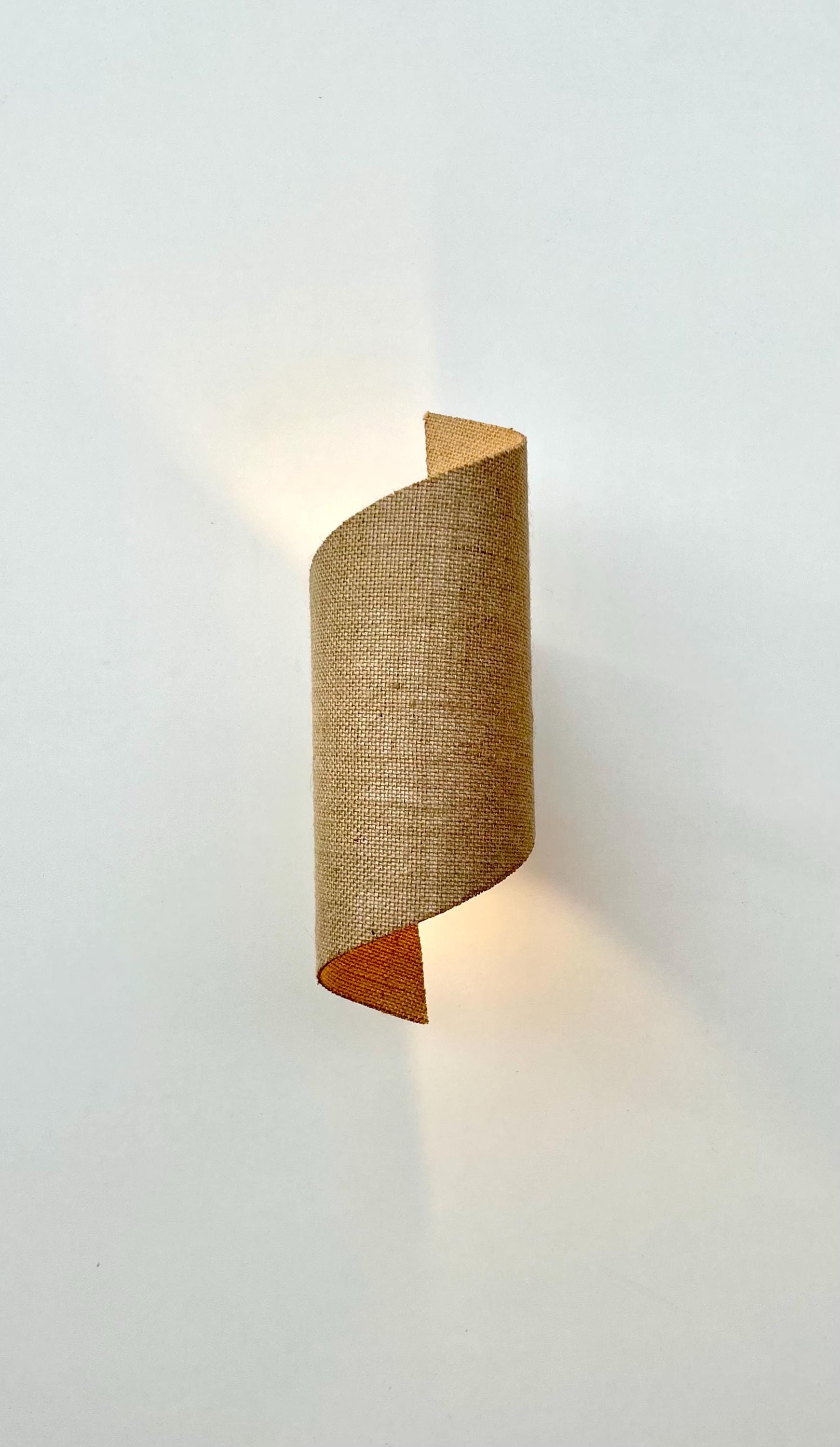 Handcrafted Oak Wall Lamp with Spiral Rattan Shade  Natural Elegance & Warm Lighting for Modern, Rustic, or Boho Spaces CUSTOMS DUTIES PAID.