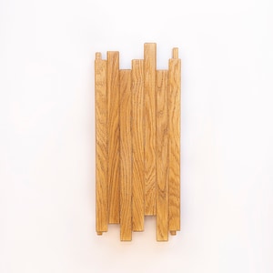 Handmade Solid Oak Wall Lamp – Minimalist Wooden Sconce, Modern Rustic Wall Light, Natural Wood Home Decor, Unique Craftsmanship
