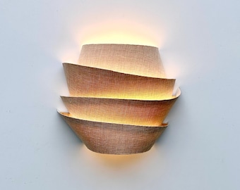 Applique da parete Japandi. Opzione con spina. Lampada da parete in lino – Tasse doganali pagate USA