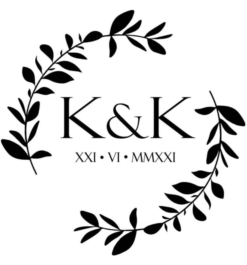 Personalised Wedding Vinyl Decal With the Bride and Grooms Initials and