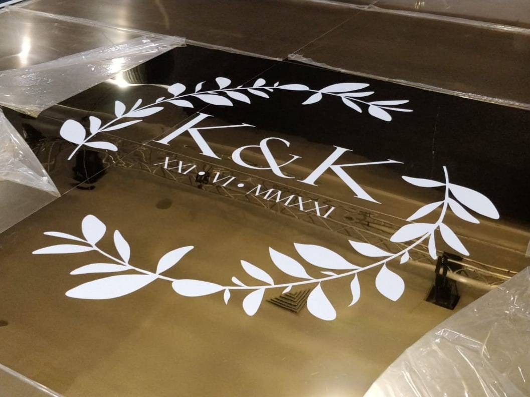 Personalised Wedding Vinyl Decal With the Bride and Grooms Initials and