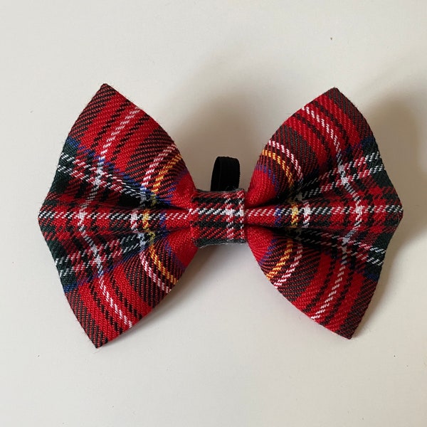 The Red Tartan Dog Bow Tie