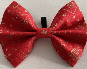 The Christmas Celebration Dog Bow Tie in Red