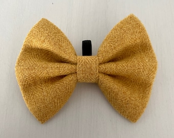 The Herringbone Dog Bow Tie in Yellow