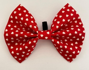 The Valentine's Day Mini Hearts in Red Dog Bow Tie