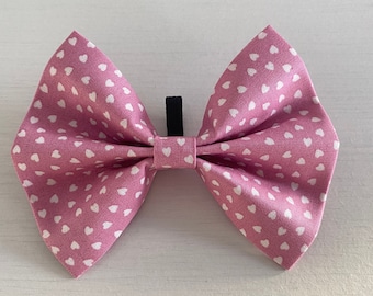 The Valentine's Day Mini Hearts in Pink Dog Bow Tie