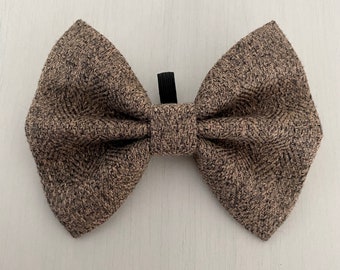 The Herringbone Dog Bow Tie in Brown