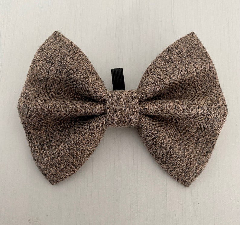 The Herringbone Dog Bow Tie in Brown image 1