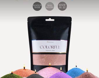 Decorative Coloured Candle Sand 1kg – Pearled Palm Wax with Wicks for Home Decor