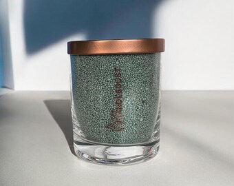 Candle Sand Emerald Pearled in glass /11.84oz/350ML