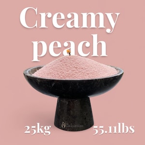 Candle Sand Wax Kerzensand CREAMY PEACH Wedding Events 55.11lbs/25 kg +500 Wicks UNSCENTED