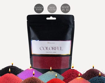 Refillable Colored Candle Sand 1kg – Pearled Palm Wax with Wicks