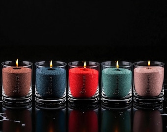 Coloured Sand Candle in Glass Jar – Minimalist Home Decor 350ML