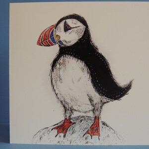 Puffin Greeting Card - Cute Puffin Art, Nature lover Card, Blank Card, Bird Card