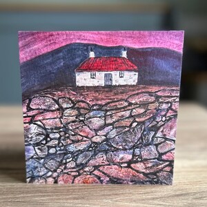 Scottish Cottage Card - Rustic little cottage card printed from my own original painting. Highland Cottage blank card. New Home Note card