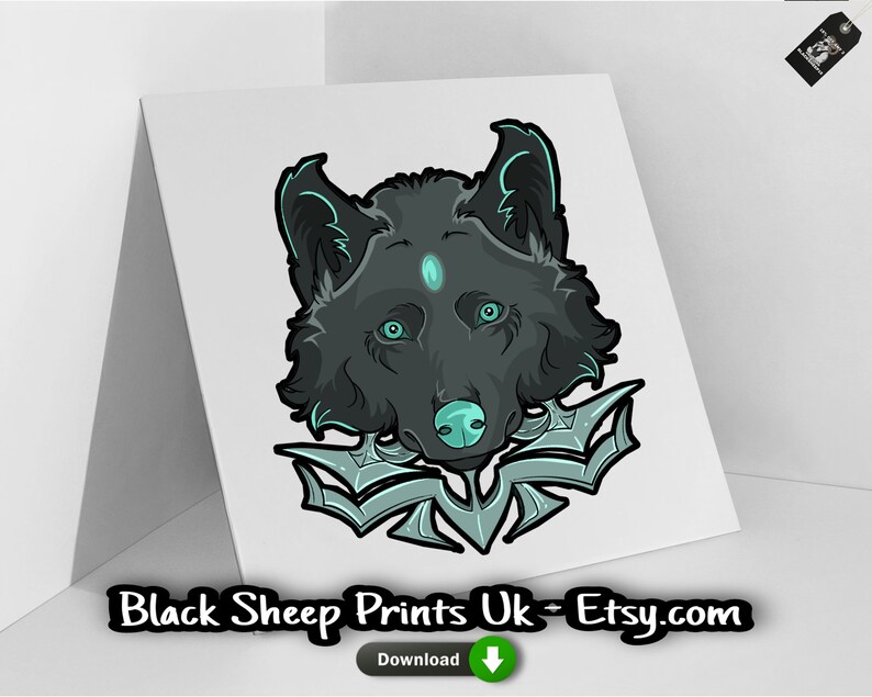 Cartoon Wolf Art Print, Cute Dog Png Wolf Printable, Animal Nature ...