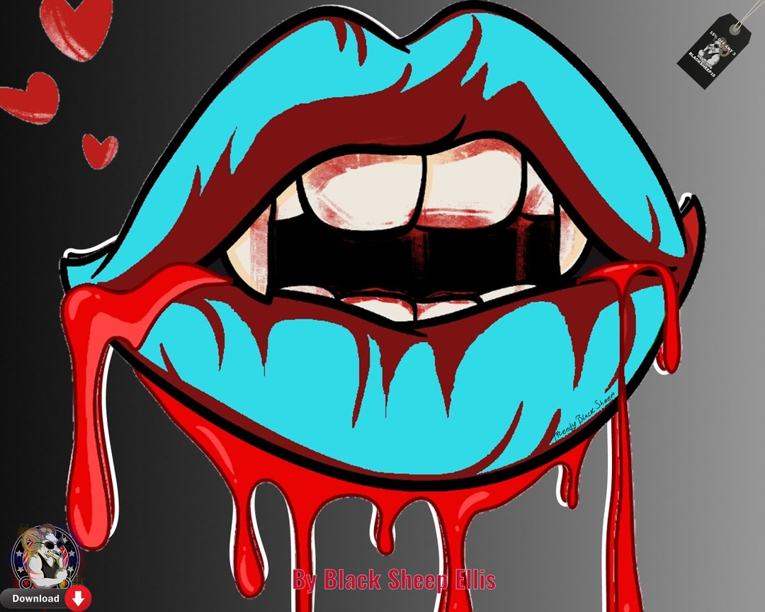 Printable Lips Clip Art Vampire Print Poster/clipart/decal - Etsy