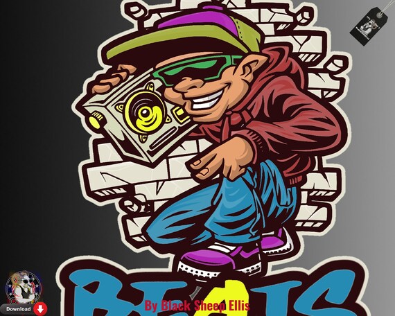 Street Music Poster Graffiti Svg Printable Urban Hip-Hop Wall Art.