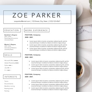 The Parker Resume Template | For Microsoft Word | INSTANT DIGITAL DOWNLOAD