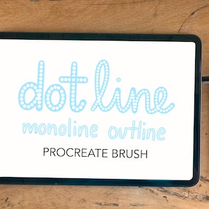 Dotline Monoline Outline Brush | For Procreate on iPad | INSTANT DIGITAL DOWNLOAD