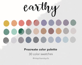 Paleta de colores terrosos / Para Procreate en iPad / DESCARGA DIGITAL INSTANTÁNEA