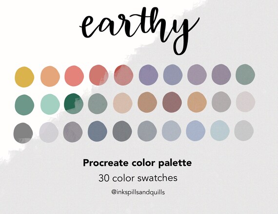 Earthy Color Palette | For Procreate on iPad | INSTANT DIGITAL DOWNLOAD
