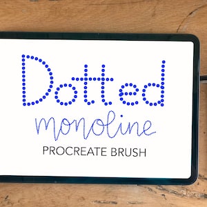 Dotted Monoline Brush | For Procreate on iPad | INSTANT DIGITAL DOWNLOAD