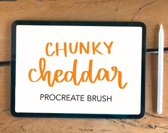Chunky Cheddar Lettering Brush | For Procreate on iPad | INSTANT DIGITAL DOWNLOAD
