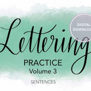 NEW! Lettering Practice Workbook for Beginners (Volume 3) | Sentences | DIGITAL DOWNLOAD
