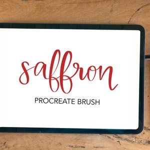 Saffron Lettering Brush | For Procreate on iPad | INSTANT DIGITAL DOWNLOAD