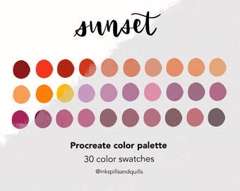 Sunset Color Palette | For Procreate on iPad | INSTANT DIGITAL DOWNLOAD