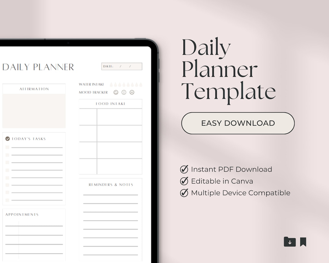 Daily Planner Sheet | Digital or Print | Affirmations, to Dos, ADHD ...