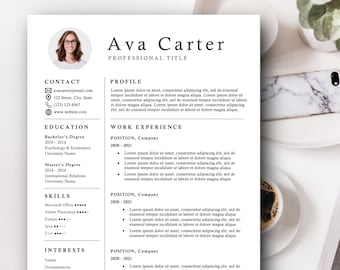 The Carter Resume Template | For Microsoft Word | INSTANT DIGITAL DOWNLOAD