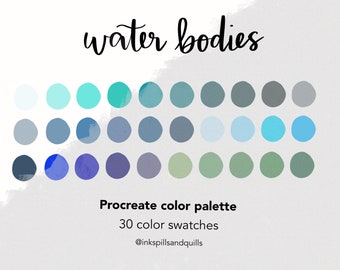 Water Bodies Color Palette | For Procreate on iPad | INSTANT DIGITAL DOWNLOAD