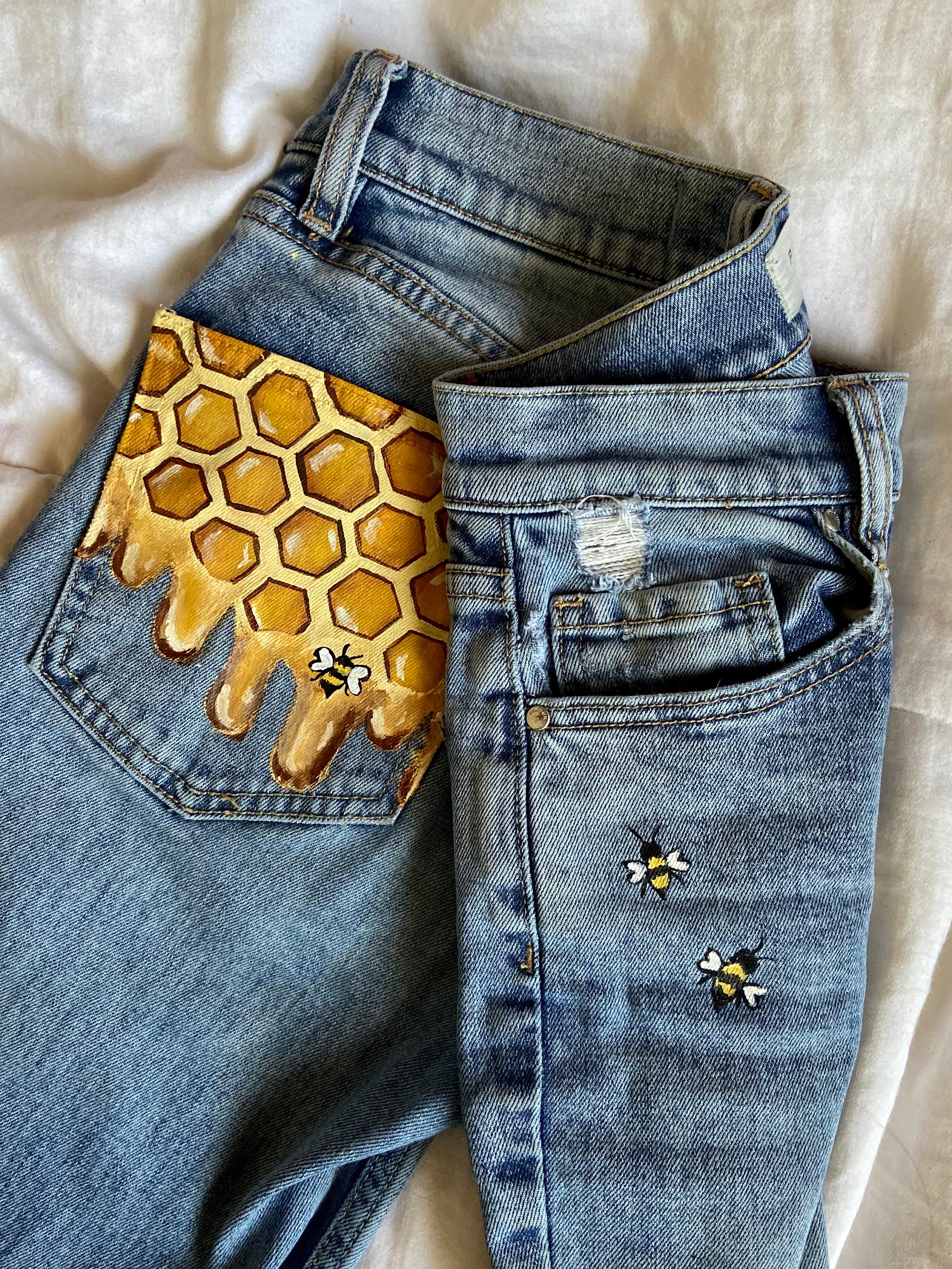 Custom Painted Jeans Etsy