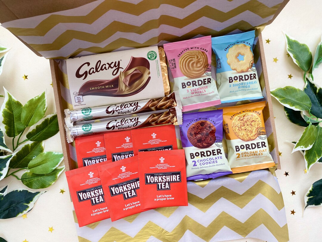 Yorkshire Tea, Biscuits & Chocolate Gift Box Hamper With Personalised