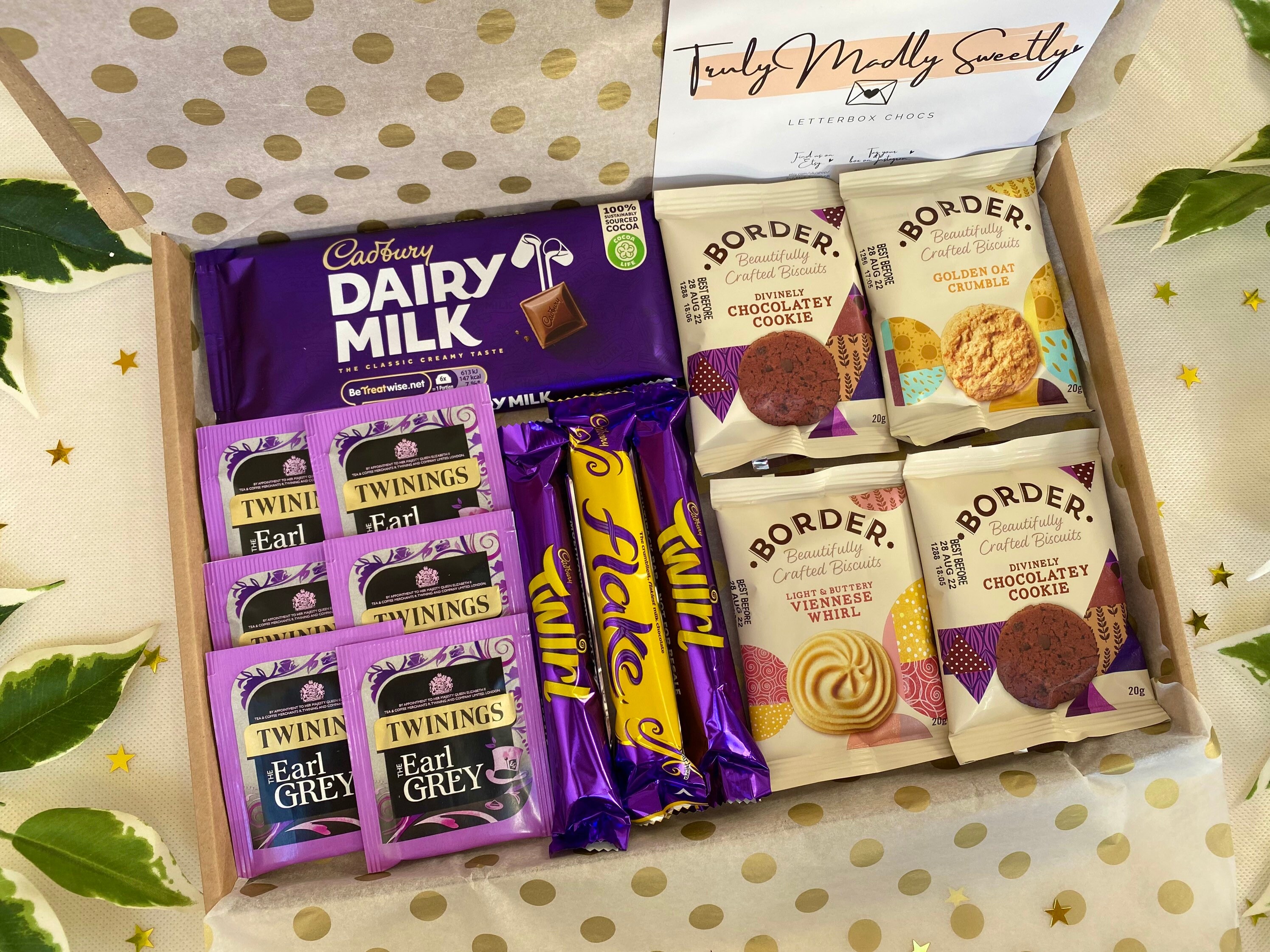 Earl Grey Tea Biscuits & Chocolate Gift Box Hamper With Etsy UK