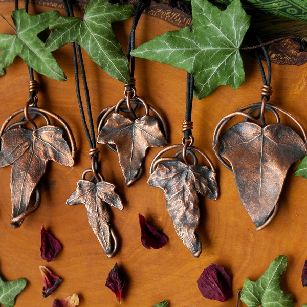 Copper-plated ivy leaf, electroforming, ivy, handmade, elves, fairy, copper, fantasy, fairycore, copper jewelry, elven, marlorn leaf