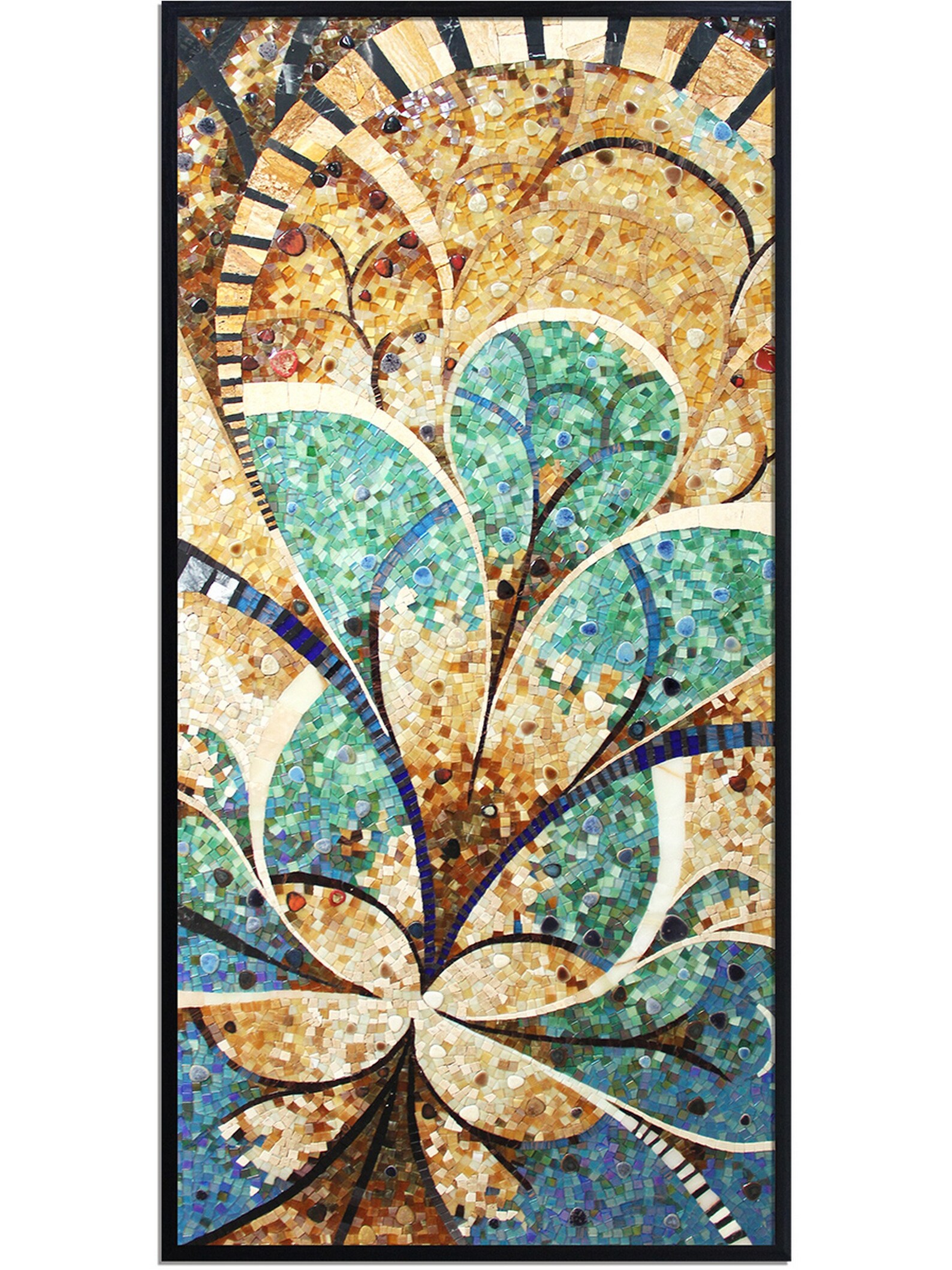 Mosaic Mural Art Mosaic Wall Art Mosaic Paiting Art Deco Painting Blue