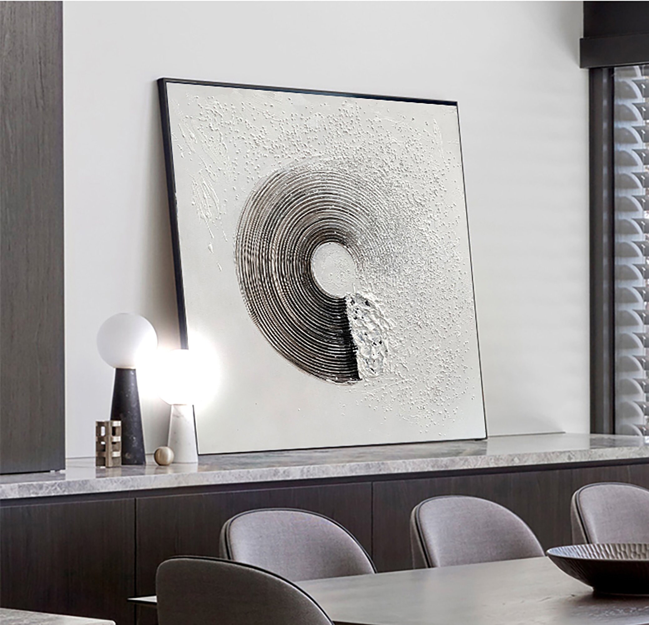 Hand Painted Tai Chi Yin Yang Zen Oil Painting Abstract Etsy