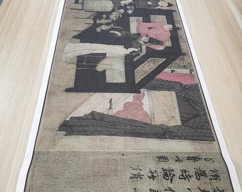 Enjoy classic art at home best gifts  The Night Revels of Han Xizai by by Gu Hongzhong 1:1 replica print by faux silk