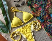 Yellow Brazilian Bikini with a quot push up underwear quot